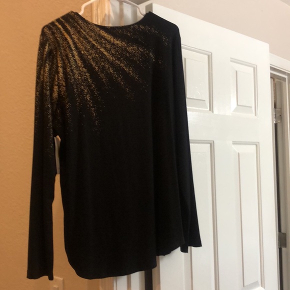Karen Kane Womens XL New Long Sleeved Black and Gold Top. With tags. Never worn - Picture 6 of 6